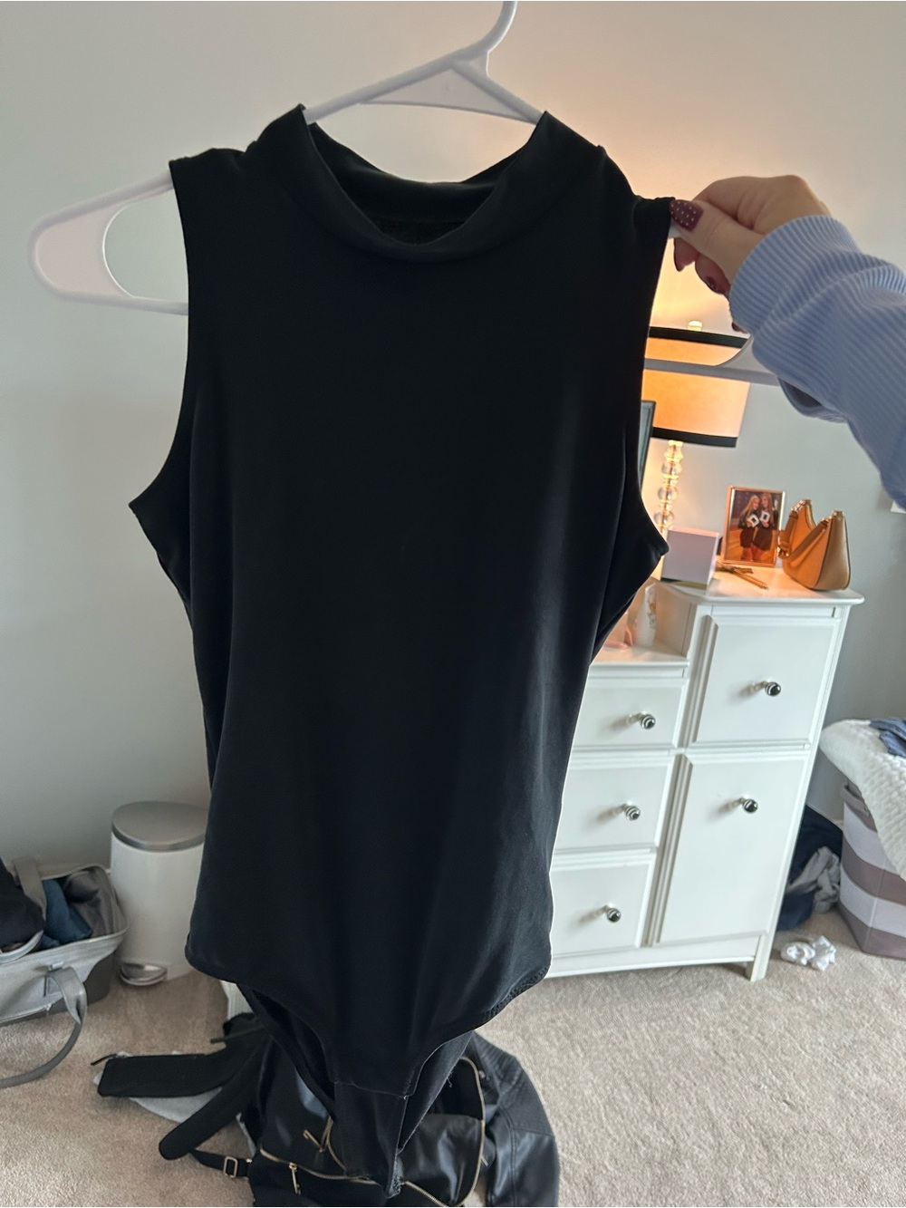 Madewell Black Sleeveless Mock Neck Bodysuit - Women's Top